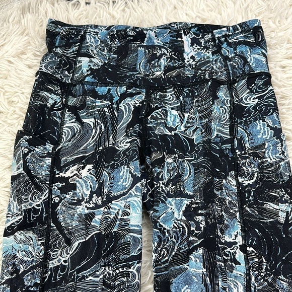 Lululemon Fast & Free Crop II *Nulux 19" Eternal Wave Starlight Black - Picture 2 of 5